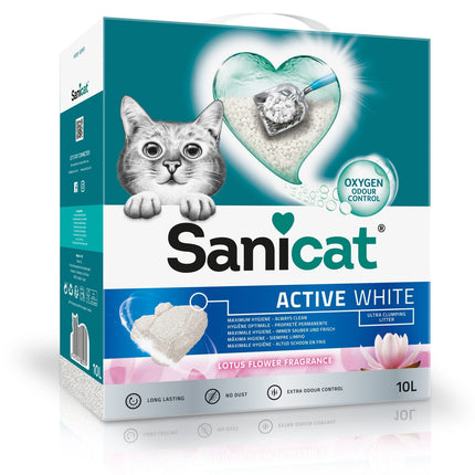 sanicat Cat Sanicat White Bentonite Ultra Clumping Cat Litter Lotus Flower Scent 6 L