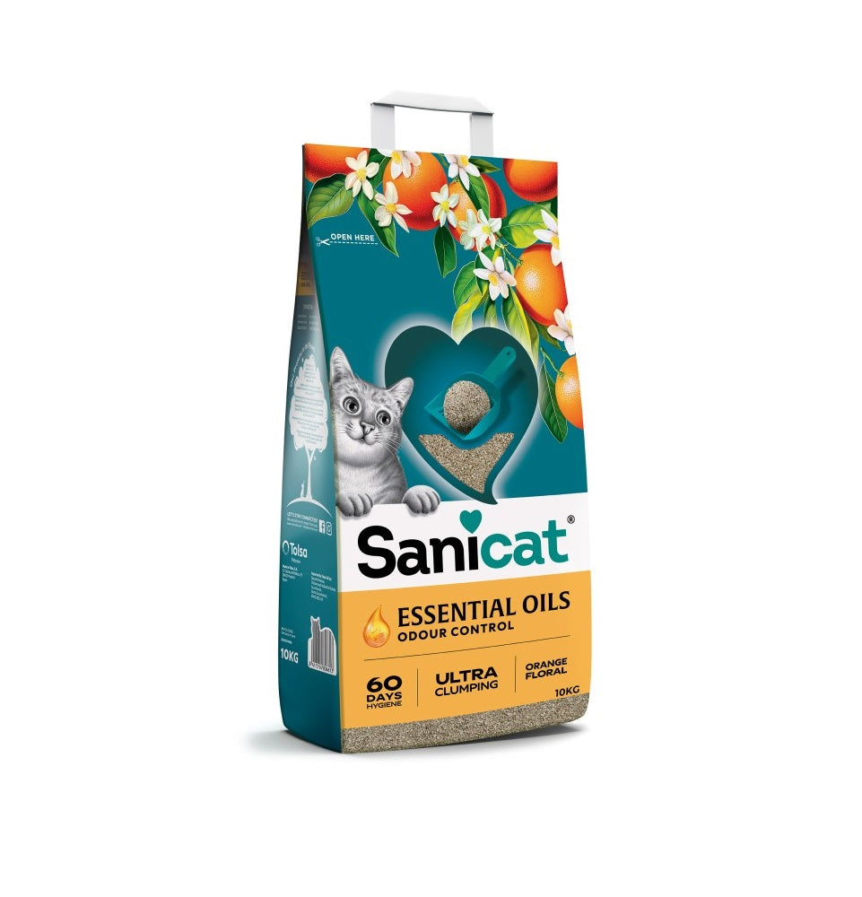 Sanicat essential oils orange floral litter 10 kg