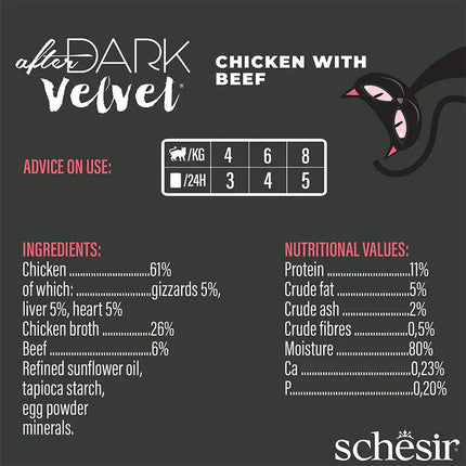 Schesir Cat Schesir After Dark Mousse with Chicken and Beef for Adult Cats 80 gr