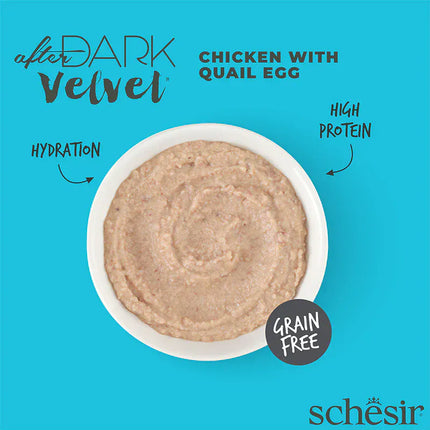 Schesir Cat Schesir After Dark Velvet Mousse Wet Food with Chicken and Quail Egg for Adult Cats 80 gr