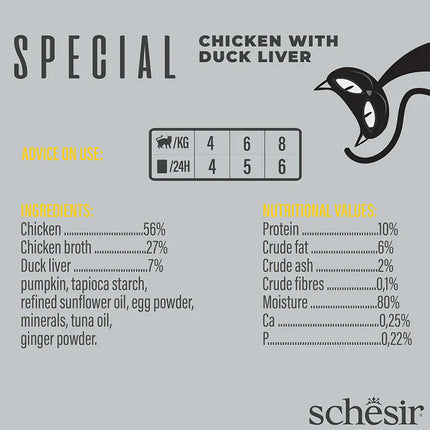 Schesir Cat Schesir Exigent Special Mousse with Chicken and Duck Liver for Adult Cats 70 gr
