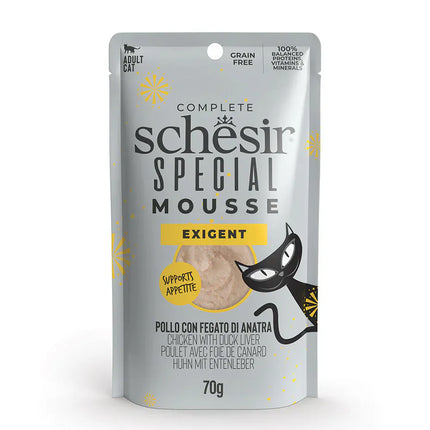 Schesir Cat Schesir Exigent Special Mousse with Chicken and Duck Liver for Adult Cats 70 gr