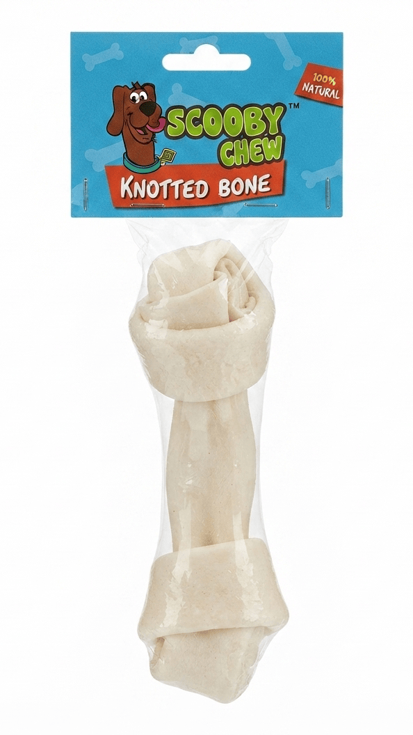 Scooby Dog Scooby Chew 100% Natural Knotted Rawhide Bone for Dogs