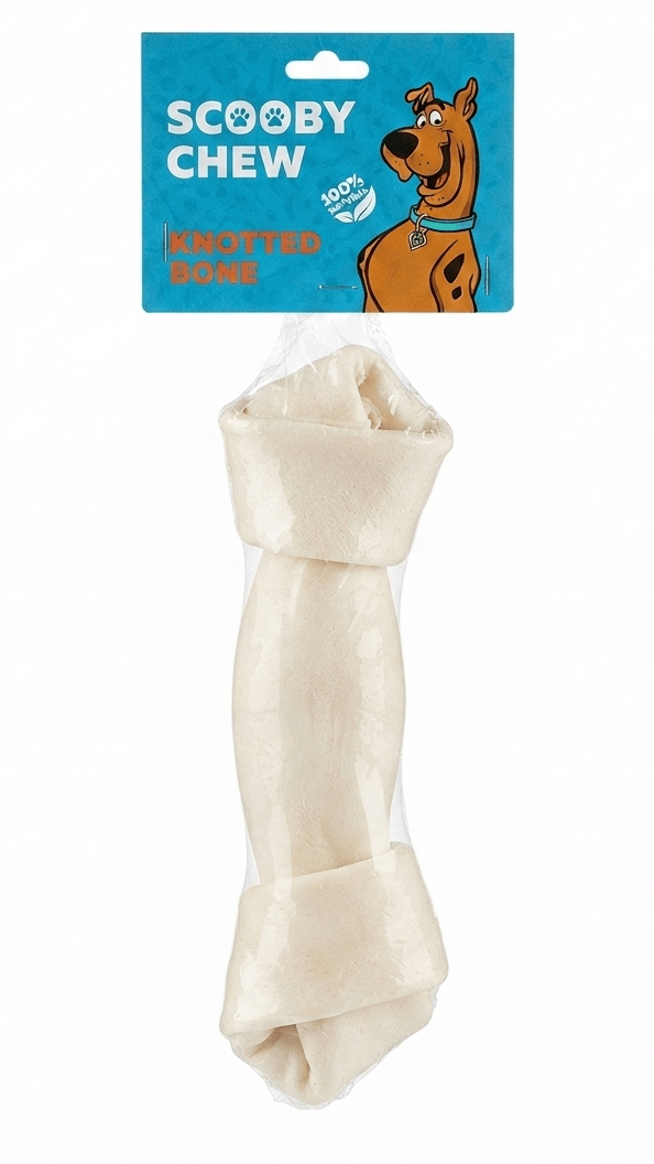 Scooby Dog Scooby Chew 100% Natural Knotted Rawhide Bone for Dogs