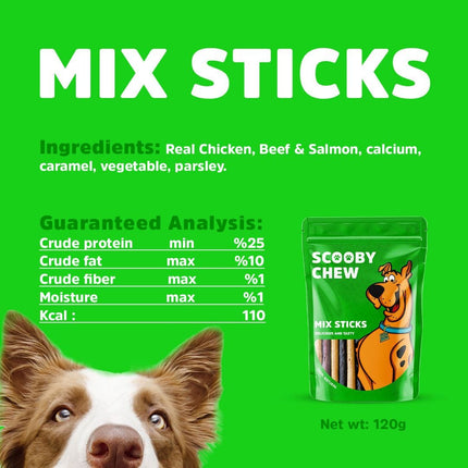 Scooby Dog Scooby Chew Mixed Stick Dog Treats 120 gr