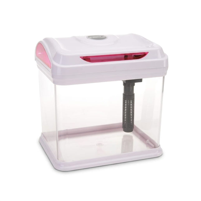 SEBO Fish Sobo Mini Acrylic Fish Tank Kit Desktop Aquarium with Built-In Filter and Top Hood Lighting Size 19 × 18 × 14 cm