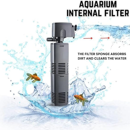 SEBO Fish Sobo WP-3000F Aquarium Internal Filter – Submersible Fish Tank Water Filter and Power Head Pump