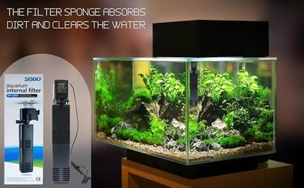 SEBO Fish Sobo WP-3000F Aquarium Internal Filter – Submersible Fish Tank Water Filter and Power Head Pump