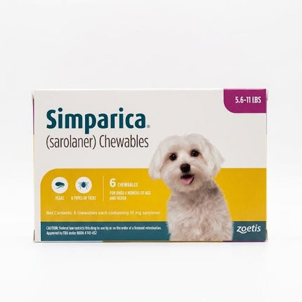 Simparica Dog Simparica Oral Flea and Tick Protection for Small Dogs 5.6-11 lbs