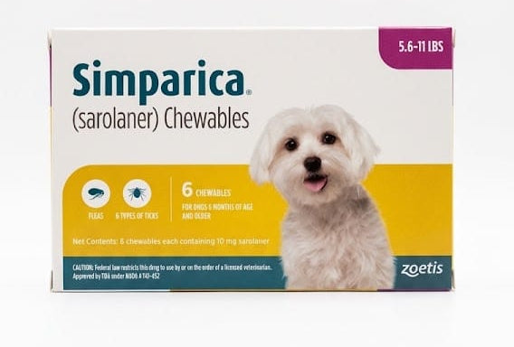 Simparica Dog Simparica Oral Flea and Tick Protection for Small Dogs 5.6-11 lbs