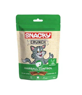 Snacky Cat Snacky Crunch Hairball Control Cat Treats with Chicken for Adult Cats 60 gr