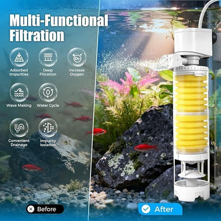 SOBO Fish SOBO AQ-104F Multifunction Internal Aquarium Filter Pump 1800L/H 30W Fish Tank Water Filter