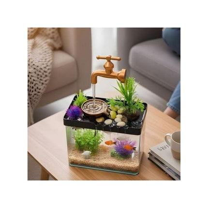 SOBO Fish Sobo Desktop Fish Tank Creative Flowing Water Ornament and Humidifier Combo for Home and Office
