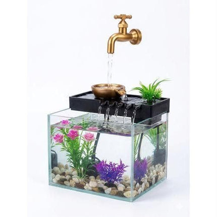 SOBO Fish Sobo Desktop Fish Tank Creative Flowing Water Ornament and Humidifier Combo for Home and Office