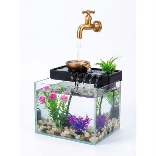 SOBO Fish Sobo Desktop Fish Tank Creative Flowing Water Ornament and Humidifier Combo for Home and Office