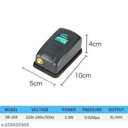 Sobo Fish Sobo SB-108 Fish Tank Air Pump Long Lasting Performance Oxygen Aerator with Suction Cups