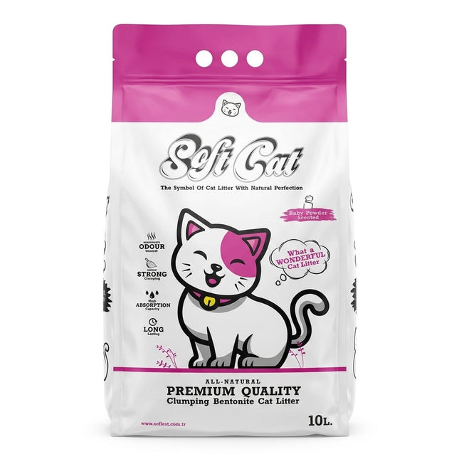 Soft Cat Cat Soft Cat Clumping Bentonite Litter Baby Powder 10L