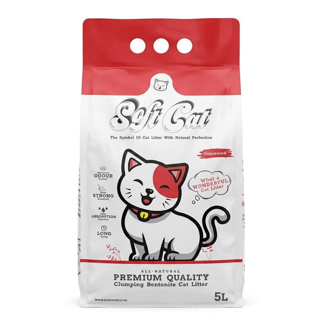 Soft Cat Cat Soft Cat Clumping Bentonite Litter Unscented 5L