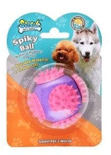 Spiky Dog Soleil Spiky Rubber Dog Toy Ball – Blue & Purple
