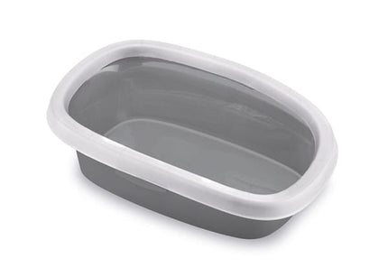 Stefanplast Cat Stefanplast Open Cat Toilet With Hygienic Rim Included Size cm 39x58x17h Gray