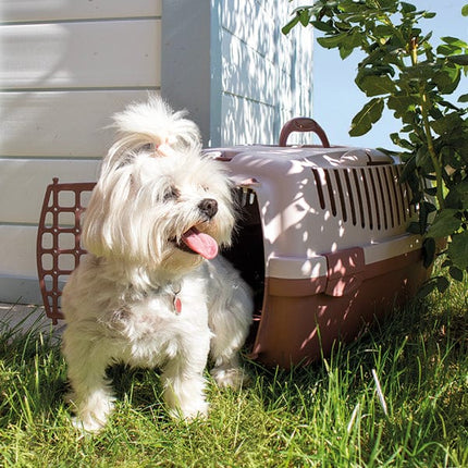 Stefanplast Dog and cat Stefanplast Gulliver 3 Plastic Door Powder pink/Travertine white