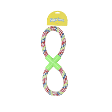 Suprium Dog Suprium Multicolored Rope Dog Tug Toy with Green Tube