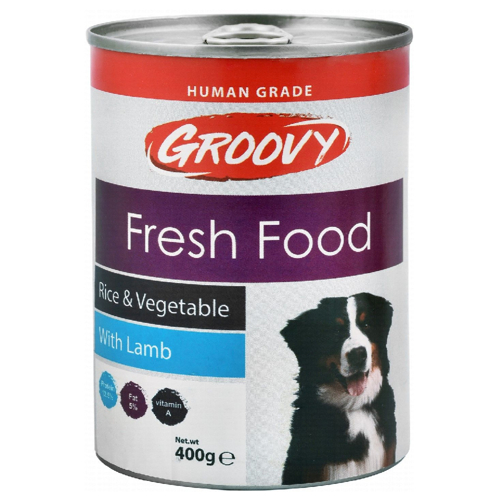 Groovy Wet Dog Food with Rice, Vegetable and Lamb 400 gr