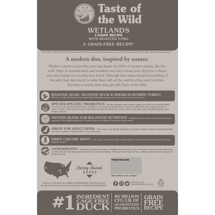 Taste of the Wild Dog Taste of the Wild Wetlands Dry Dog Food with Wild Fowl 5.6 kg