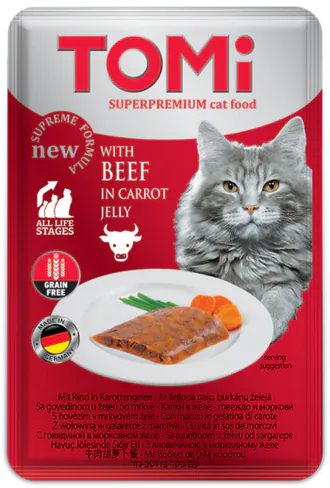 Tomi cat Tomi Pouch Beef in Carrot Jelly Wet Cat Food 100g