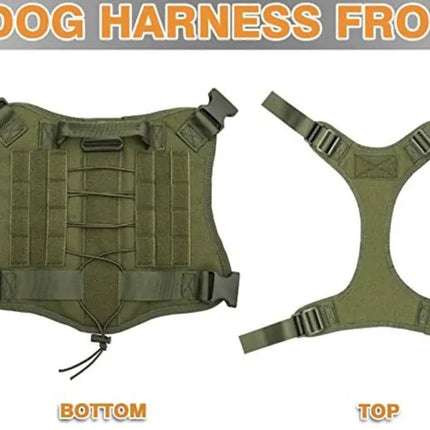 Tre Ponti Dog Tactical Dog Harness with Pouches Olive Green Size XL