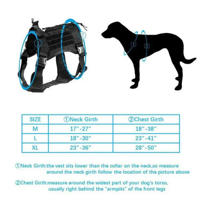 Tre Ponti Dog Tactical Military Dog Harness Molle Vest Camouflage Size Medium For German and Husky Dogs