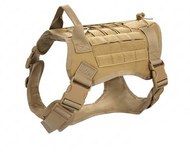 Tre Ponti Dog Tactical Military Dog Harness Molle Vest Coyote Brown Size Medium