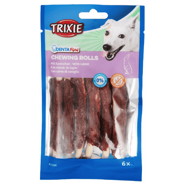 Trixie Dog Trixie Denta Fun Chewing Roll Dog Treats with Rabbit 6 pcs