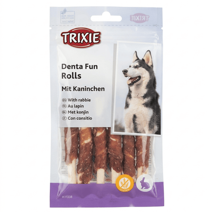 Trixie Dog Trixie Denta Fun Chewing Roll Dog Treats with Rabbit 6 pcs