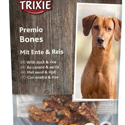 Trixie Dog Trixie Premio Bones with Duck and Rice  Healthy Sugar Free & Gluten Free Dog Treats 80g