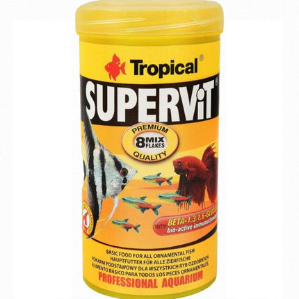 Tropical Fish Tropical Supervit Premium Quality 8 Mix Flakes Fish Food 50gm