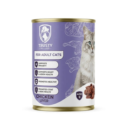 Trusty Cat Trusty Canned Wet Cat Food for Adult Cats Chicken Liver Flavor 400g