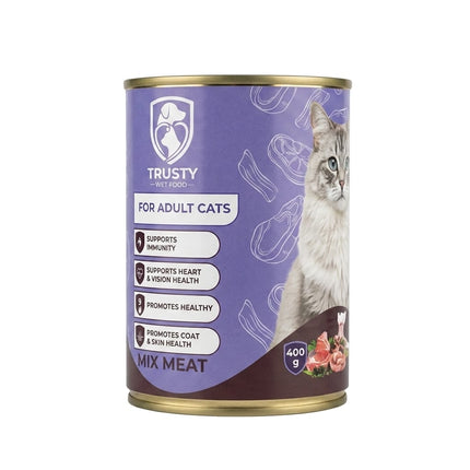 Trusty Cat Trusty Canned Wet Cat Food for Adult Cats Mix Meat Flavor 400g