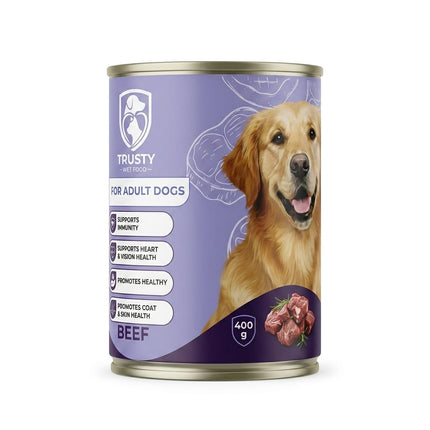 Trusty Dog Trusty Canned Wet Dog Food for Adult Dogs Beef Flavor 400g