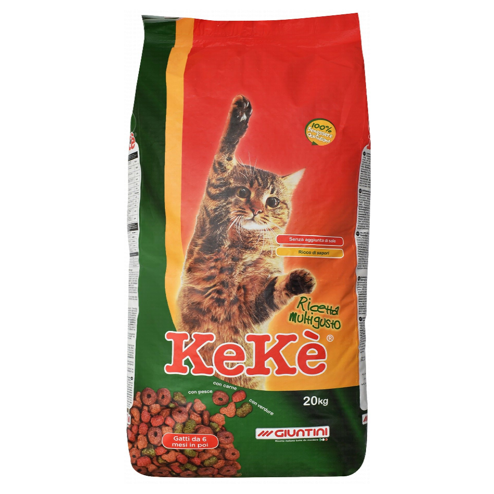 Keke Dry Cat Food with Meat and Vegetables 6+ Months 20 kg