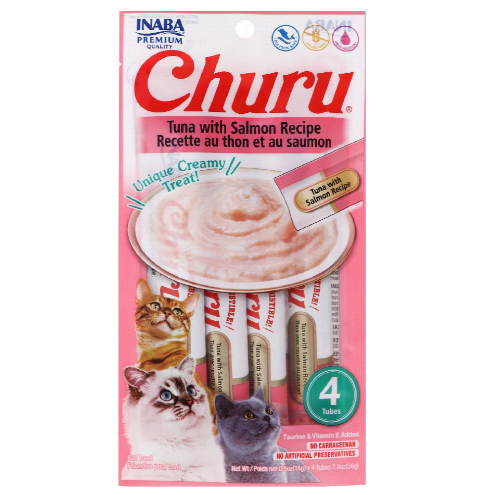 Inaba Churu Creamy Cat Treats with Tuna and Salmon 4 in 14 gr