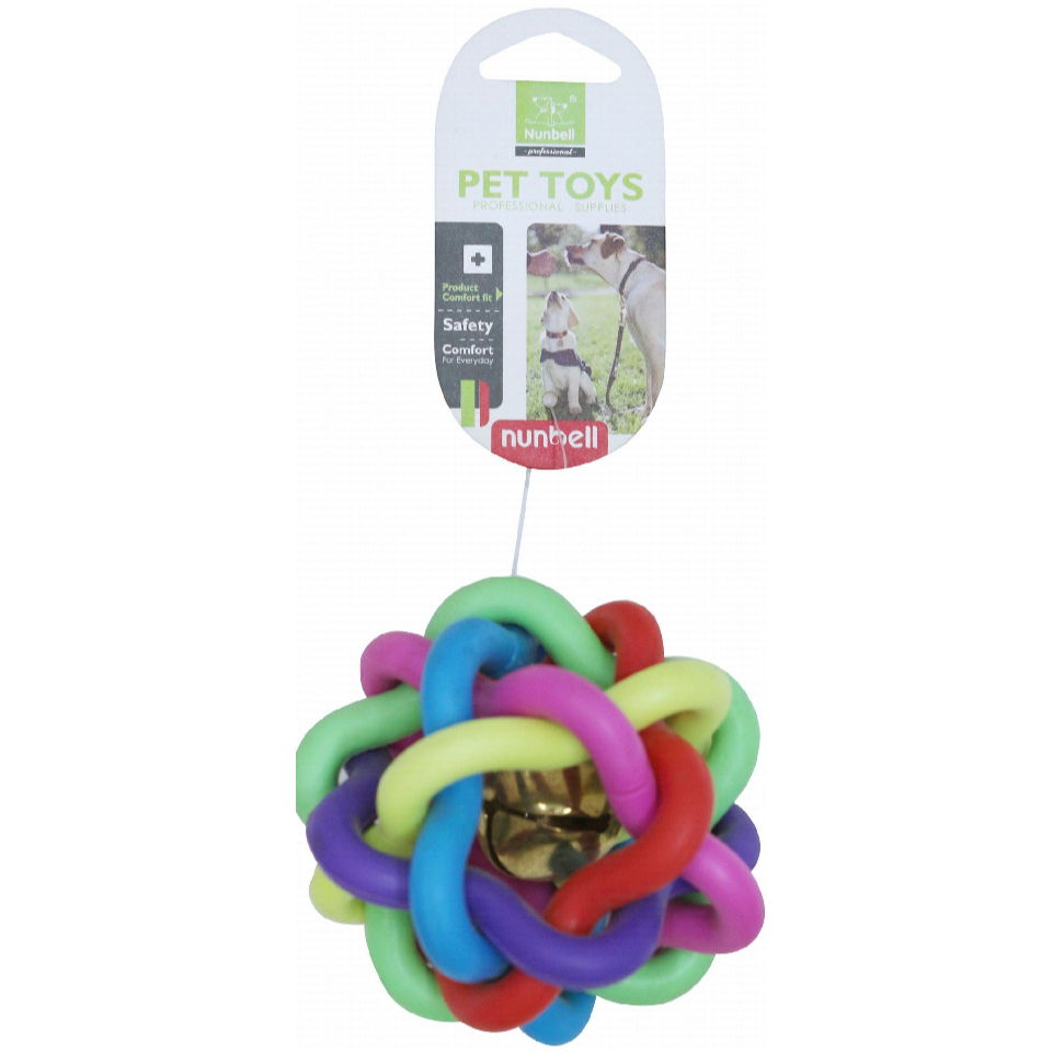 Nunbell Medium Multicolor Knotted Ball Dog Toy