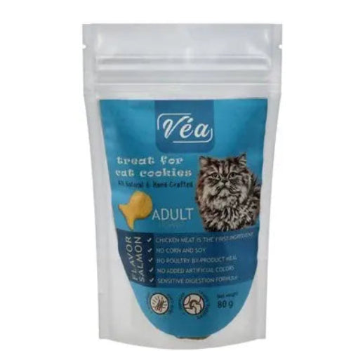 vea Cat Véa Cookie Treats Salmon Flavor with Chicken for Sensitive Adult Cats 80 gr