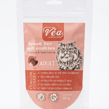 vea Cat Véa Turkey Flavor Adult Cat Cookies Treats 80g