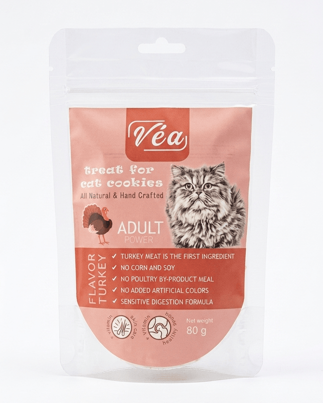 vea Cat Véa Turkey Flavor Adult Cat Cookies Treats 80g