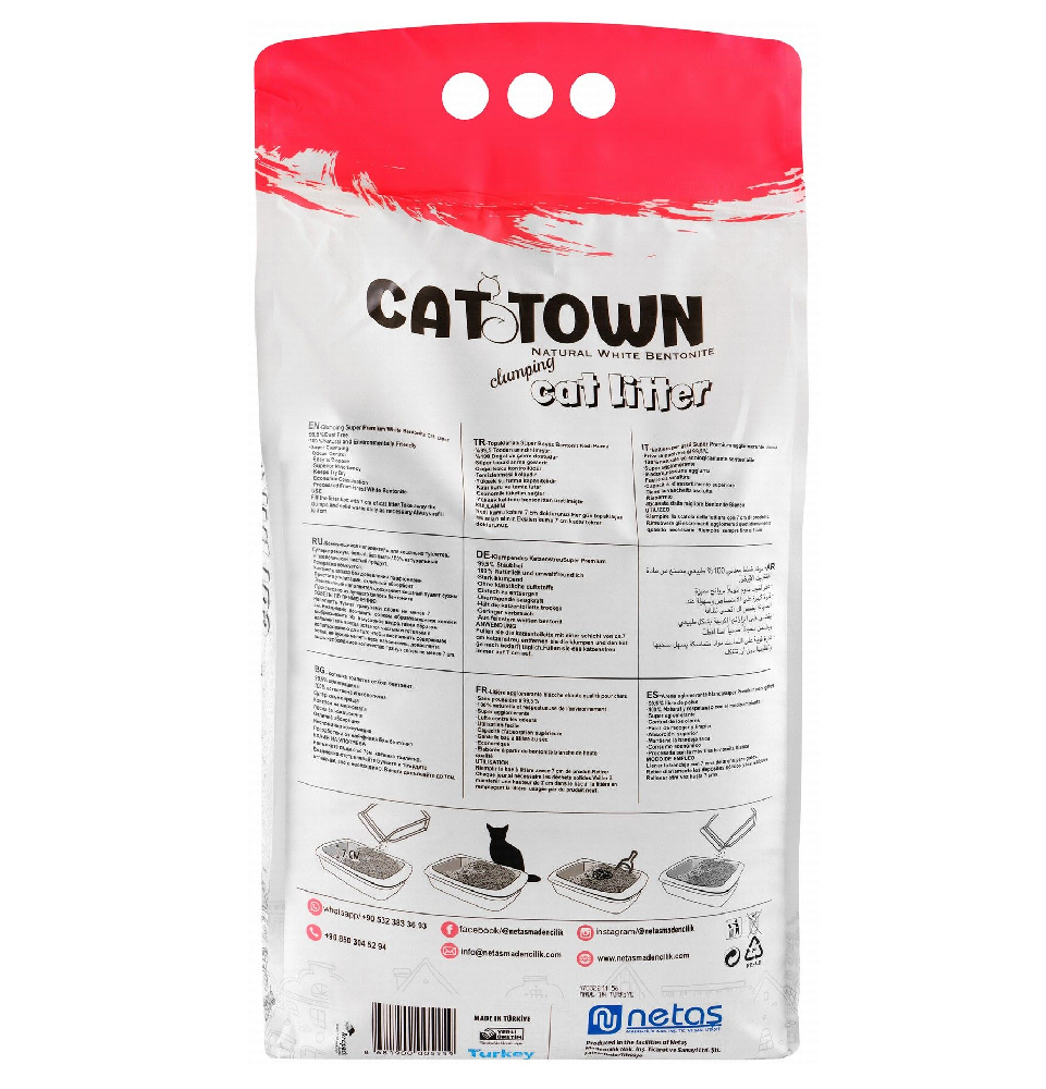 Cat Town White Bentonite Clumping Cat Litter Sakura Scent 10 L