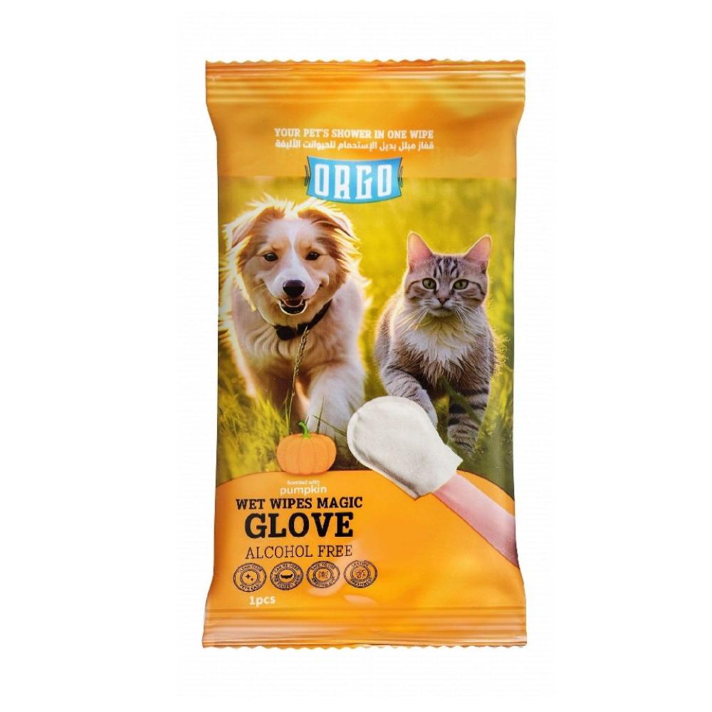 Orgo Pet Wet Wipe Glove Lavender Scent 1 wipes