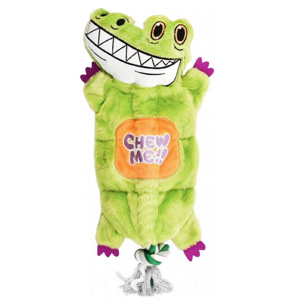 Soleil Green Crocodile Shaped Dog Plush Toy