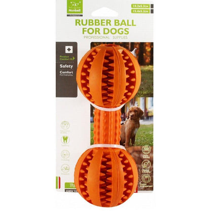 Nunbell Orange Rubber Ball Chew Dog Toy