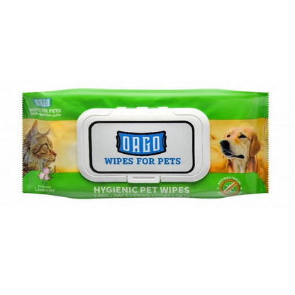 Orgo Pet Wet Wipe Glove Lavender Scent 48 wipes